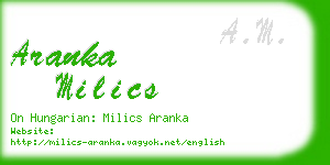 aranka milics business card